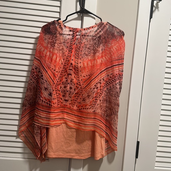 Tank top with attached sheer cover up - Picture 3 of 3